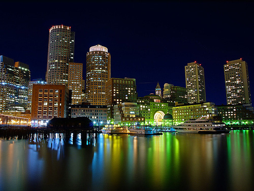 "Rowes' Wharf at Night" captured by Gautham Narayan