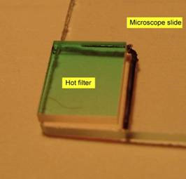 marking size of camera hot filter