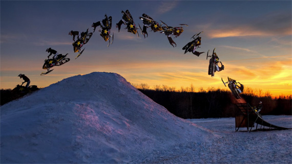 action sequence photo with strobe lighting