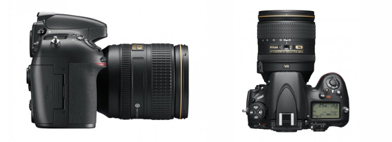 nikon d800 top and side view