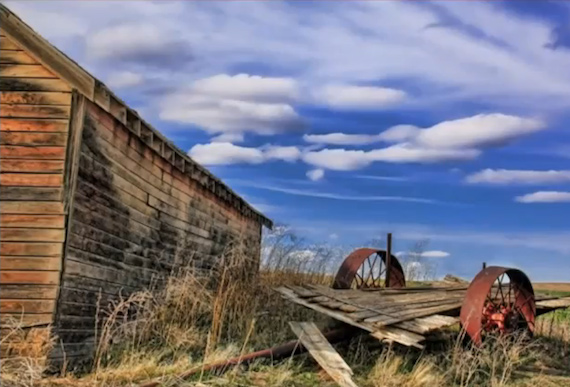 old barn and wagon