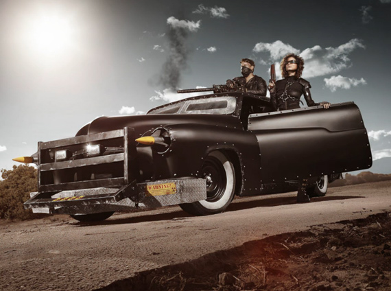 car from Mad Max-style photo shoot