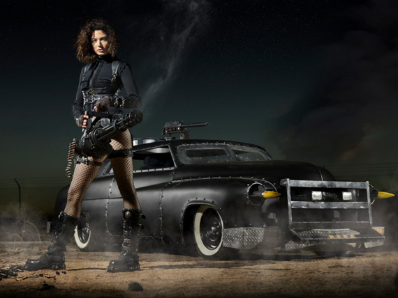 scene from Mad Max-style photo shoot