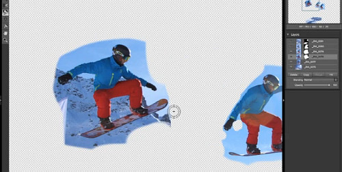 photoshopping snowboarder