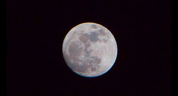 Note the chromatic aberration on the bottom, right side of the moon.