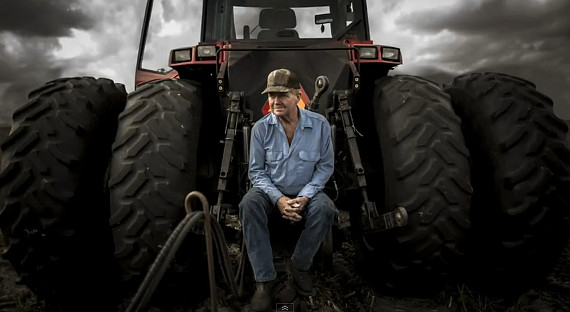 farmer with equipment