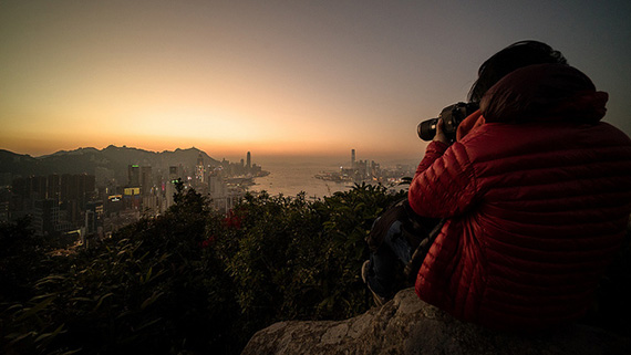 wide angle sunset