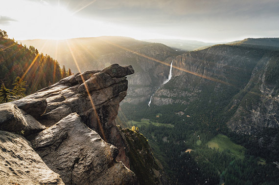 landscape with sun flare