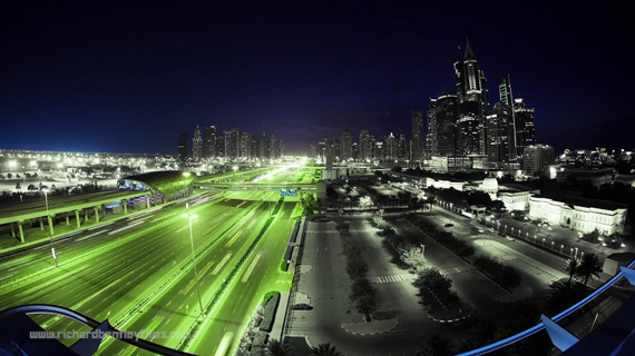 selective color timelapse photography in Dubai