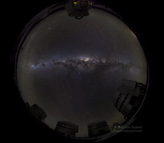 360 degree night time sky timelapse stars space observatory fisheye milky way