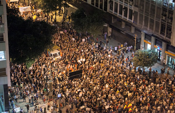 crowd brazil protest protesters