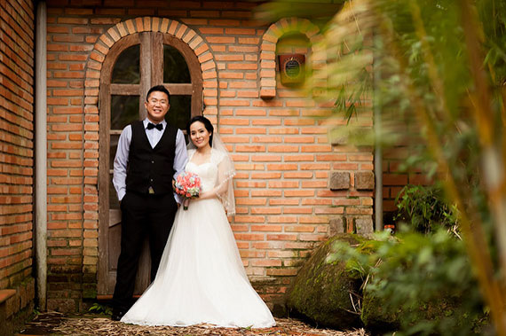 outdoor wedding portrait