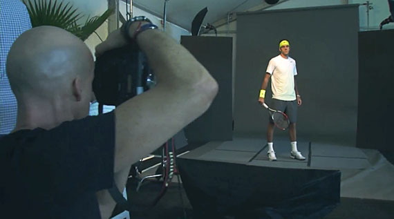 Brunskill at work in a typical studio shoot.