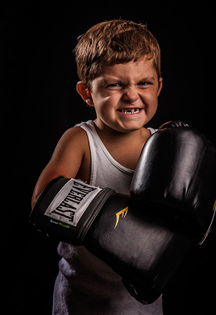 child portrait with props
