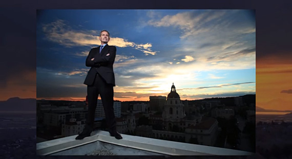 rooftop two light portrait