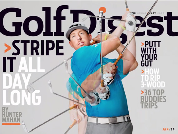 Golf Digest cover photo featuring multiple exposures.