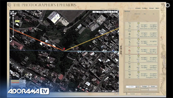 using the photographer's Ephemeris