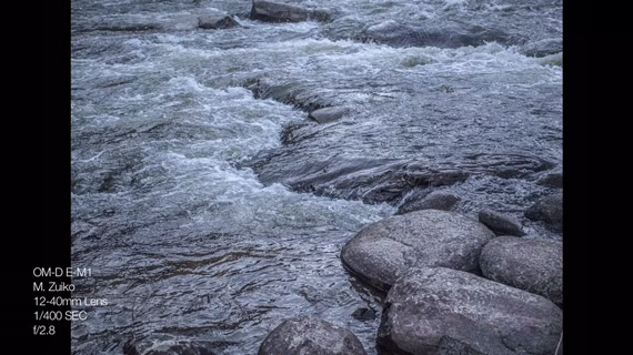 photographing moving water