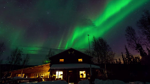 timelapse landscape northern lights