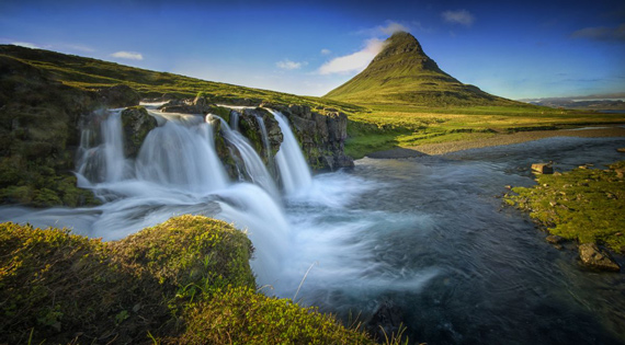 landscape with waterfall