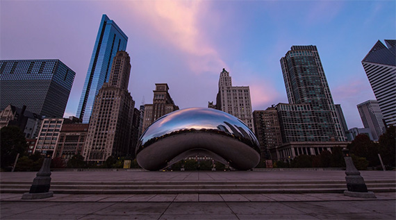 chicago bean reflection timelapse sequence