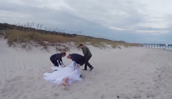 bride on the ground