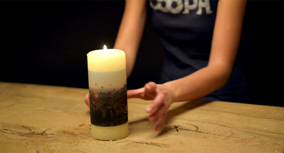 "Wax Wonder" photo candle.