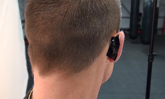 use tape on ears to fix in camera