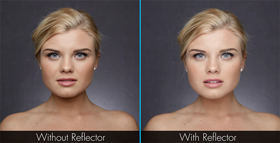 fill in shadows with a reflector