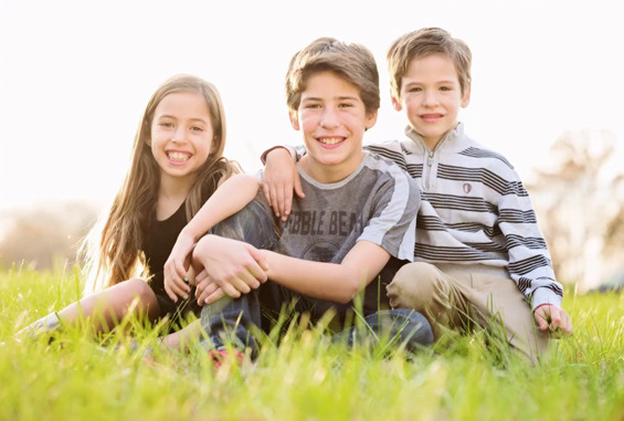 children portrait at sunset