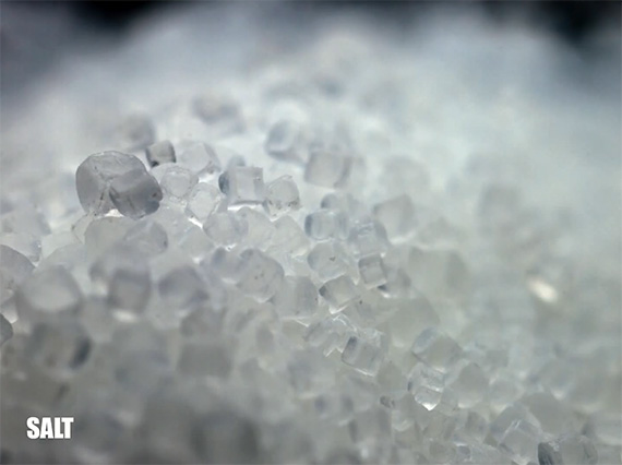 macro shot of salt