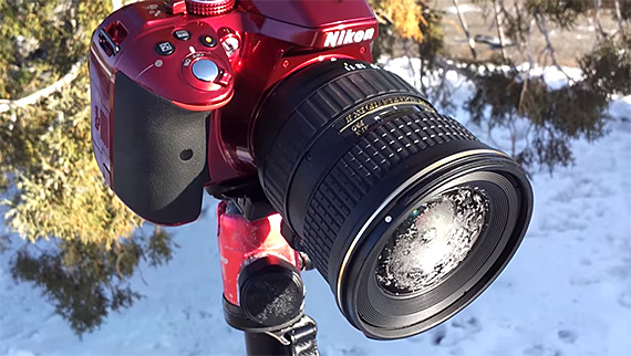 ice on camera lense