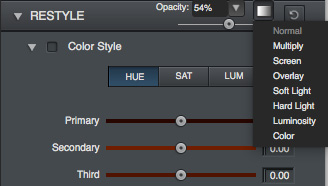 opacity and blending tools