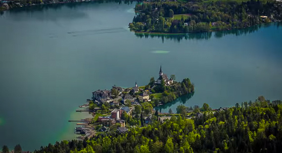 town and lake