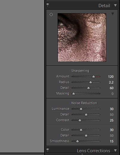 sharpening and noise reduction in lightroom