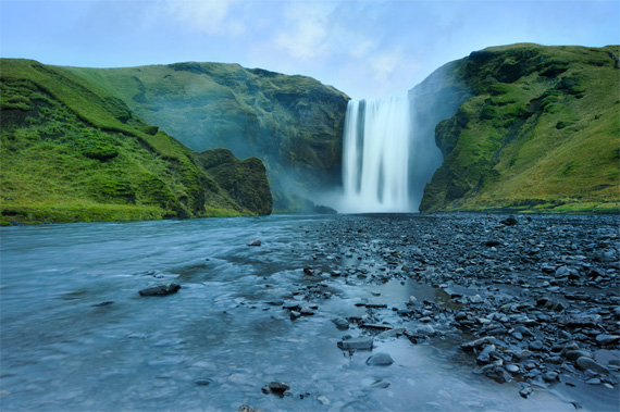 waterfall overcast