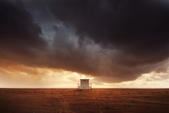 cloudy sky over beach landscape