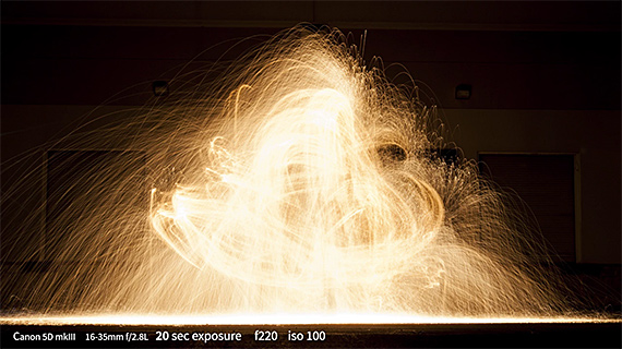 light painting with fire