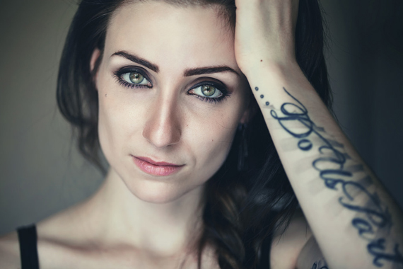 portrait of girl with tattoo