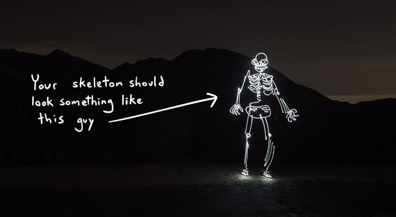 light painted skeleton