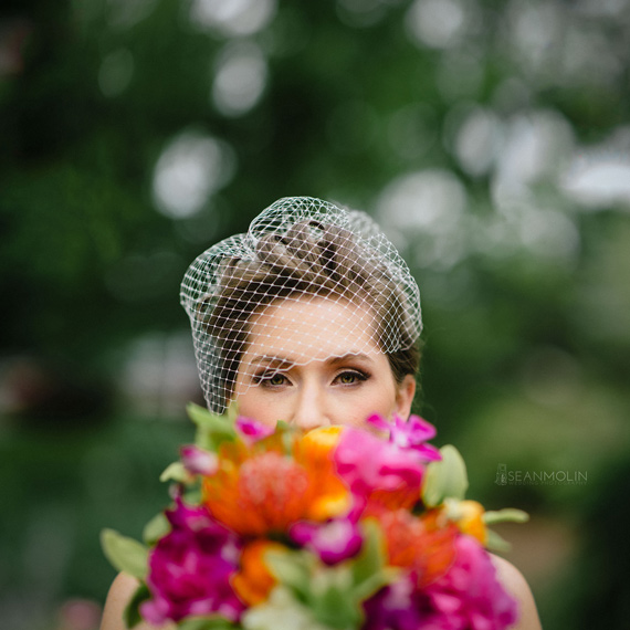 wedding photography, bride with flowers
