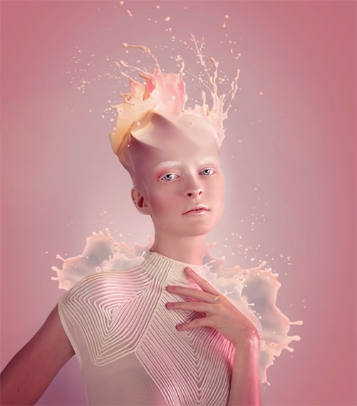 model milk splash