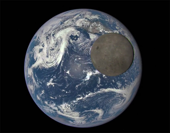 moon passes in front of earth