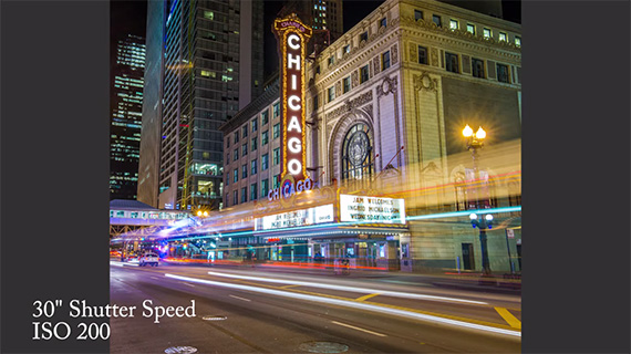 Shooting light trails