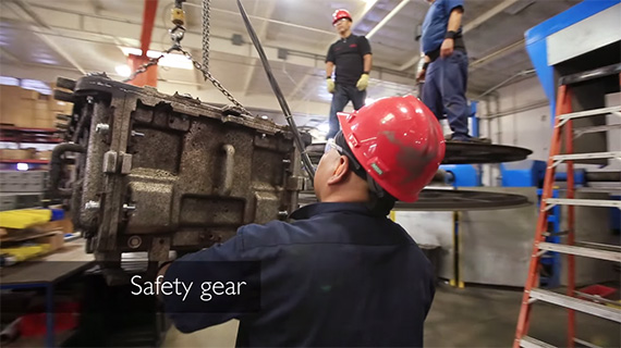 Safety gear for industrial shoot