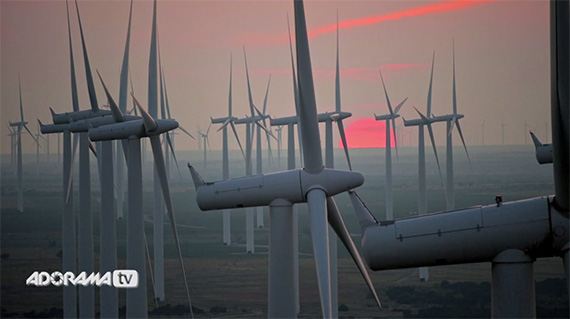 windmills with telephoto lens