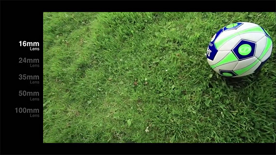 soccer ball distortion with wide angle lens