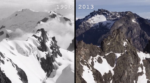 mountain snow before and after shot