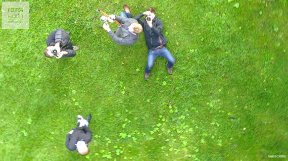 bird's eye view shots