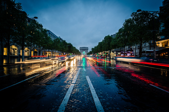 traffic photo at night